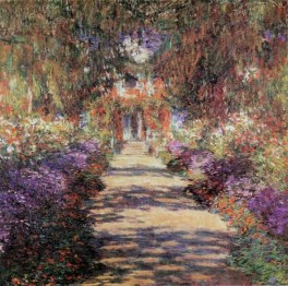 Dipinto ad olio di Claude Monet che rappresenta un viale alberato