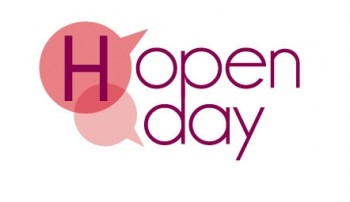 testo rosa con scritta H open day